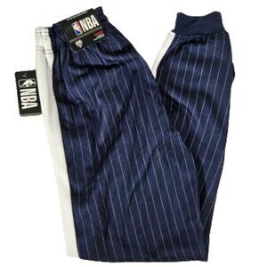 NBA Blue and White Striped Basketball Jogger Pants Men's Size Large